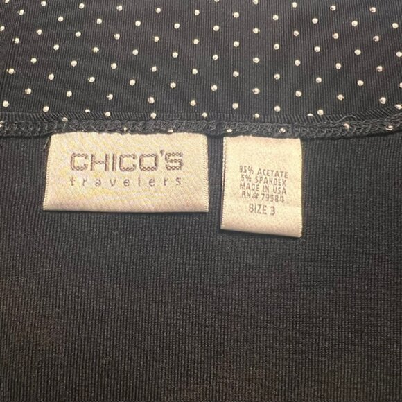 Chico's Travelers Black & White Polka Dot Cardigan Sweater Size XL - Picture 9 of 9